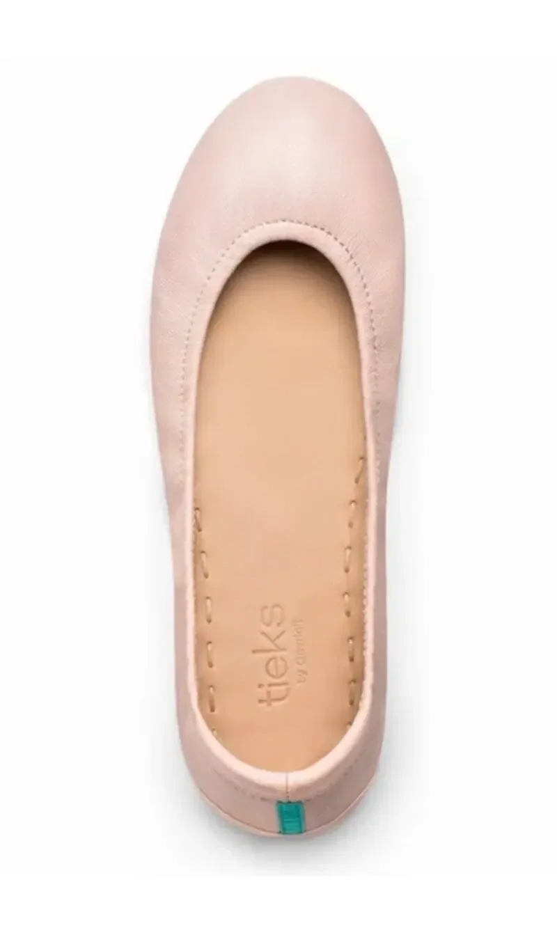 Tieks Matte Pink Italian Leather Ballet Flats 8 New Without Box